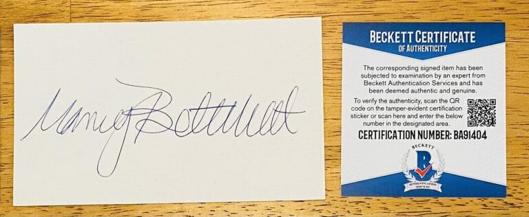 MARY BETH HURT SIGNED AUTOGRAPHED 3×5 CARD BAS BECKETT CERT LADY IN THE WATER
 COLLECTIBLE MEMORABILIA