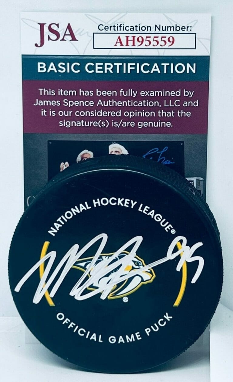 MATT DUCHENE SIGNED NASHVILLE PREDATORS OFFICIAL GAME PUCK AUTOGRAPHED JSA COLLECTIBLE MEMORABILIA