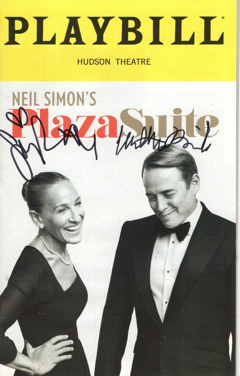 MATTHEW BRODERICK+SJP HAND SIGNED NY CITY PLAYBILL PLAZA SUITE JSA COLLECTIBLE MEMORABILIA