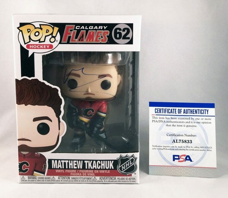 MATTHEW TKACHUK SIGNED FUNKO POP BECKETT BAS COA COLLECTIBLE MEMORABILIA