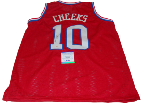 MAURICE CHEEKS SIGNED (PHILADELPHIA 76ERS) CUSTOM JERSEY PSA/DNA COA AM36829
 COLLECTIBLE MEMORABILIA