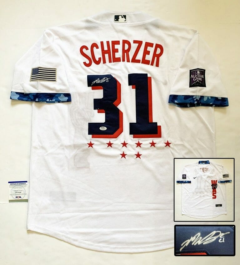 MAX SCHERZER SIGNED JERSEY WASHINGTON NATIONALS 2021 ALL STAR PSA/DNA COA COLLECTIBLE MEMORABILIA