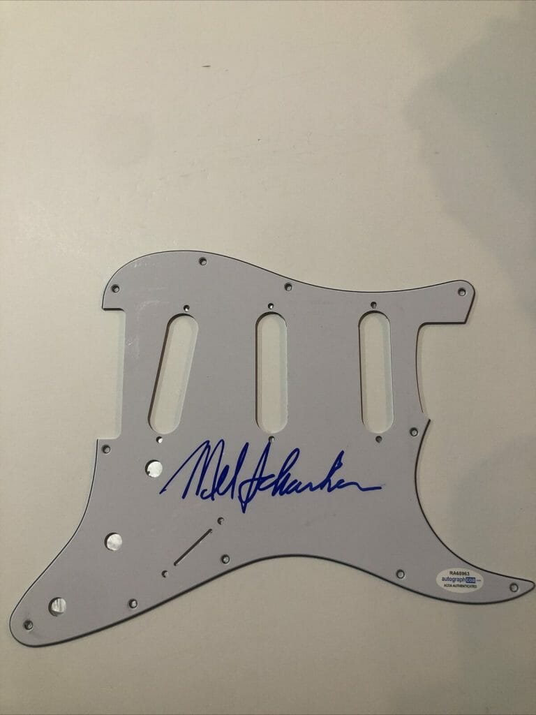 MEL SCHACHER GRAND FUNK RAILROAD SIGNED AUTOGRAPH STRAT PICKGUARD GUITAR ACOA COLLECTIBLE MEMORABILIA