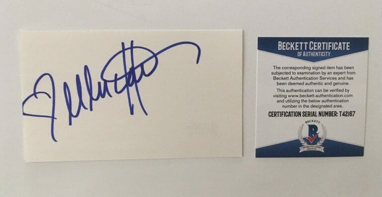 MELISSA JOAN HART SIGNED AUTOGRAPHED 3×5 CARD BAS BECKETT CERTIFIED SABRINA
 COLLECTIBLE MEMORABILIA