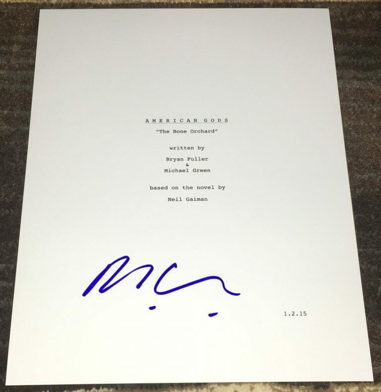 MICHAEL GREEN SIGNED AUTOGRAPH AMERICAN GODS FULL 58 PAGE PILOT SCRIPT
 COLLECTIBLE MEMORABILIA