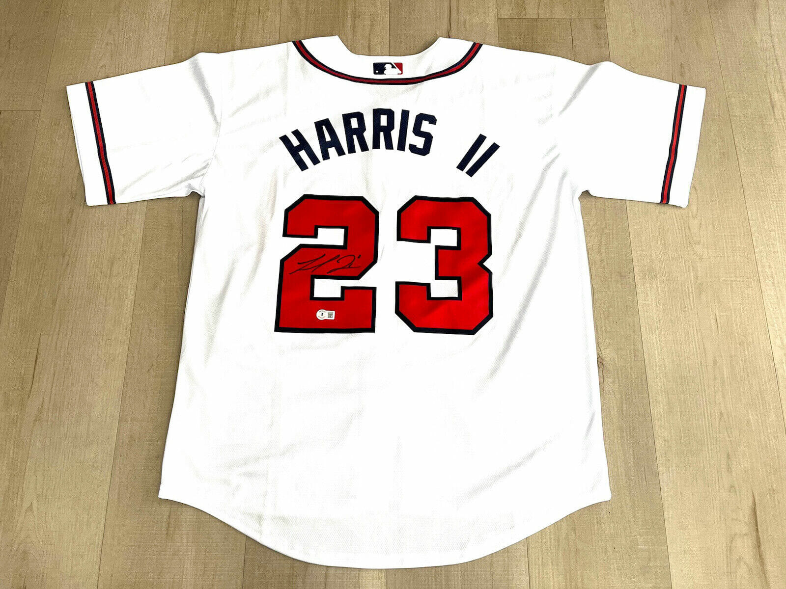 Michael Harris Braves Auto Signed Jersey Custom Beckett 22 NL ROY $ Mike  Blue