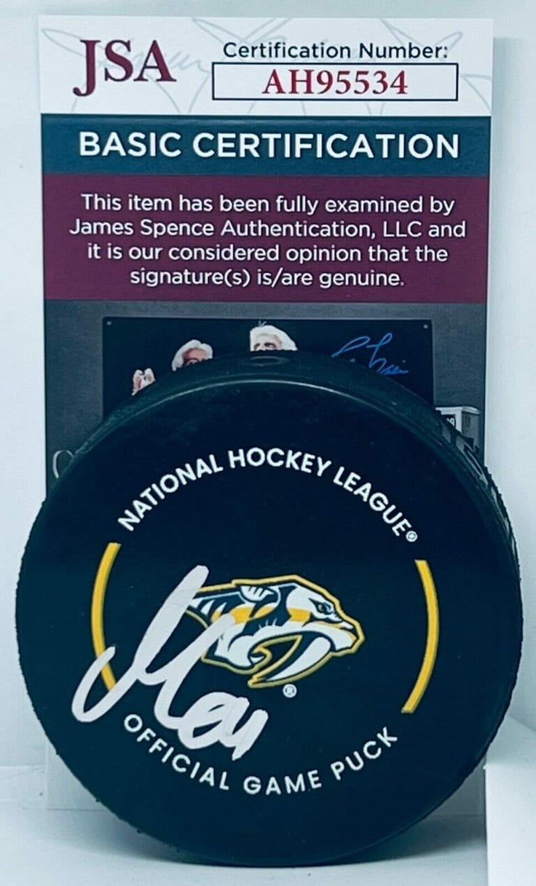 MIKAEL GRANLUND SIGNED NASHVILLE PREDATORS OFFICIAL GAME PUCK AUTOGRAPHED JSA COLLECTIBLE MEMORABILIA
