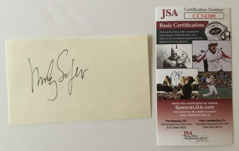 MORLEY SAFER SIGNED AUTOGRAPHED 3×5 CARD JSA CERTIFIED 60 MINUTES
 COLLECTIBLE MEMORABILIA