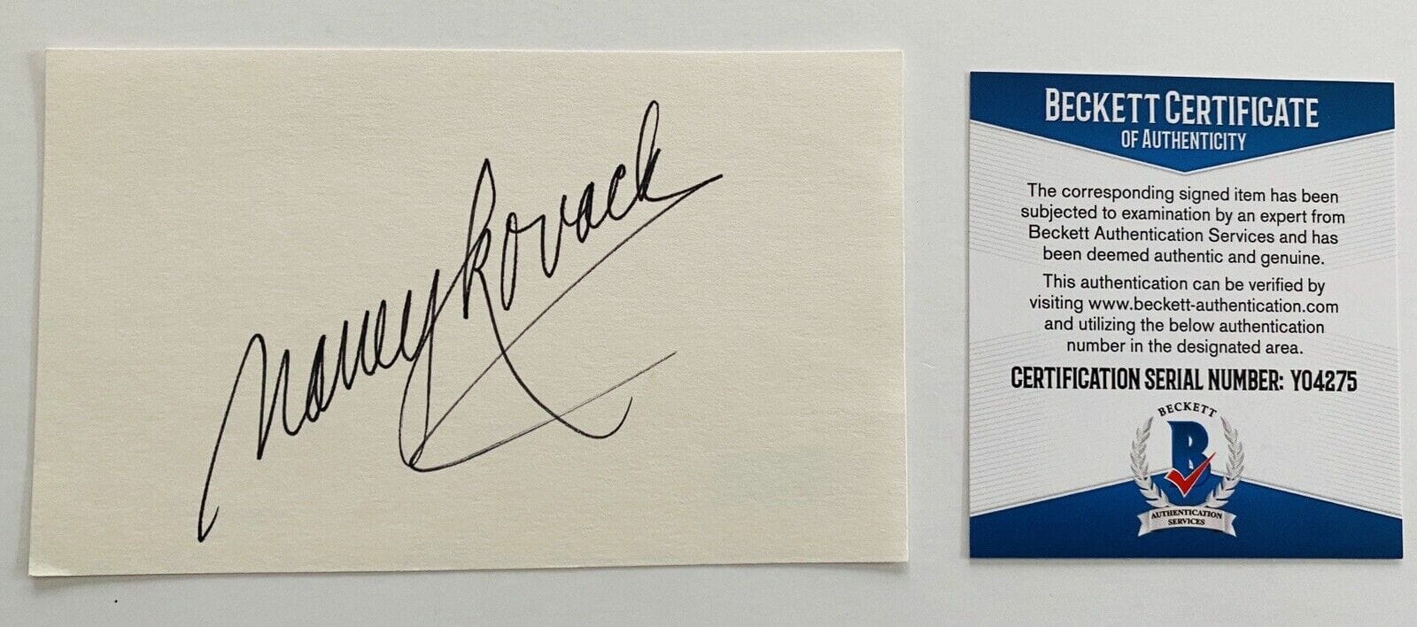 Nancy Kovack Signed Autographed 3x5 Card BAS Beckett Jason And The Argonauts
Opens in a new window or tab