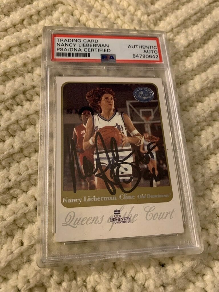 NANCY LIEBERMAN SIGNED 2001 FLEER GREATS OF THE GAME CARD #80 PSA /DNA SLAB COA
 COLLECTIBLE MEMORABILIA