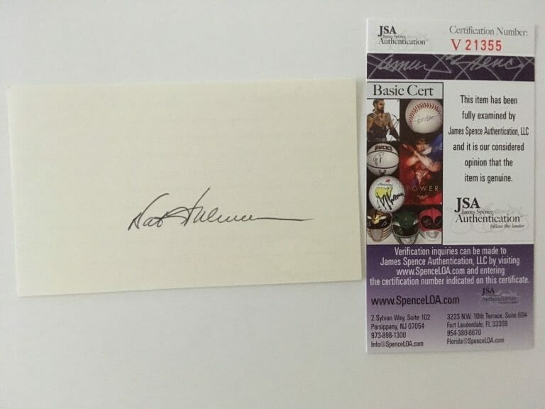 NAT HOLMAN SIGNED AUTOGRAPHED 3×5 CARD JSA CERTIFIED BASKETBALL HOF CELTICS
 COLLECTIBLE MEMORABILIA