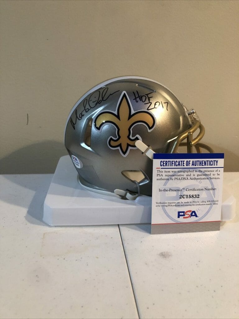 NEW ORLEANS SAINTS- MORTEN ANDERSEN SIGNED AUTOGRAPH FLASH MINI HELMET PSA COA COLLECTIBLE MEMORABILIA