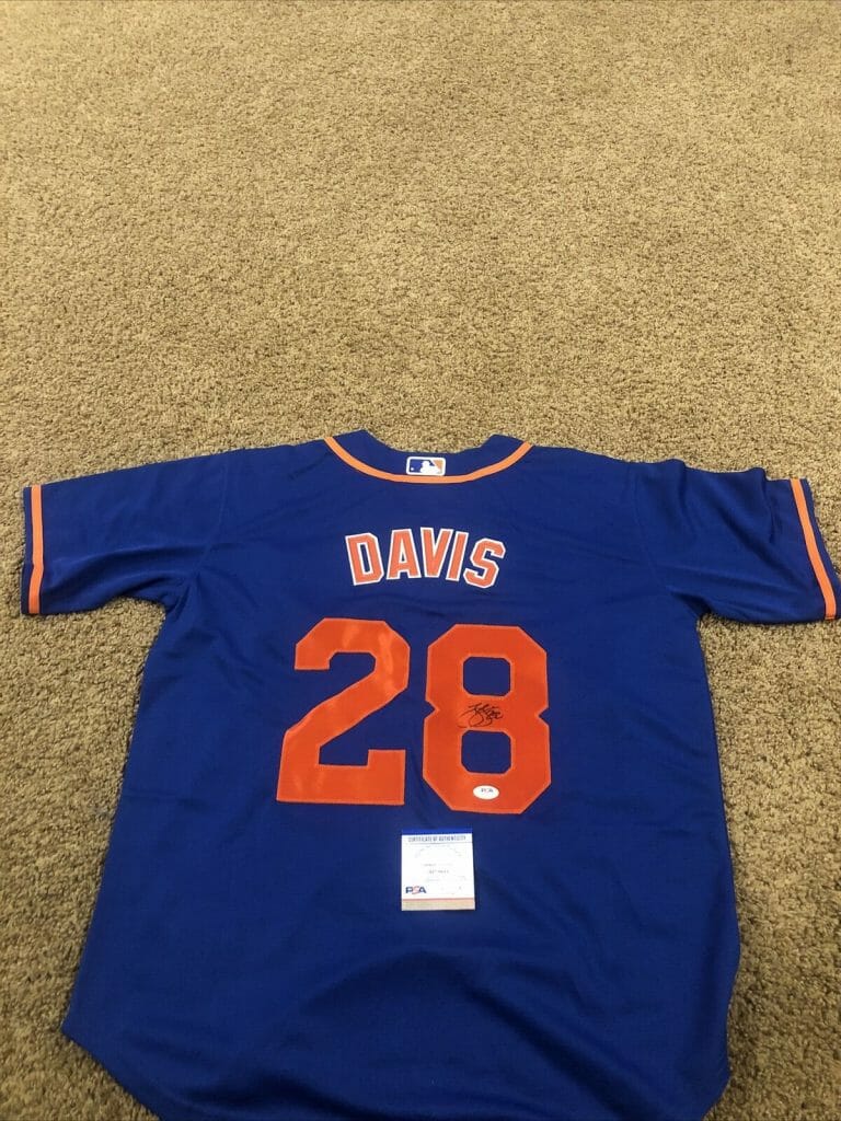 NEW YORK METS- JD DAVIS SIGNED AUTOGRAPH JERSEY PSA DNA COA STAR COLLECTIBLE MEMORABILIA