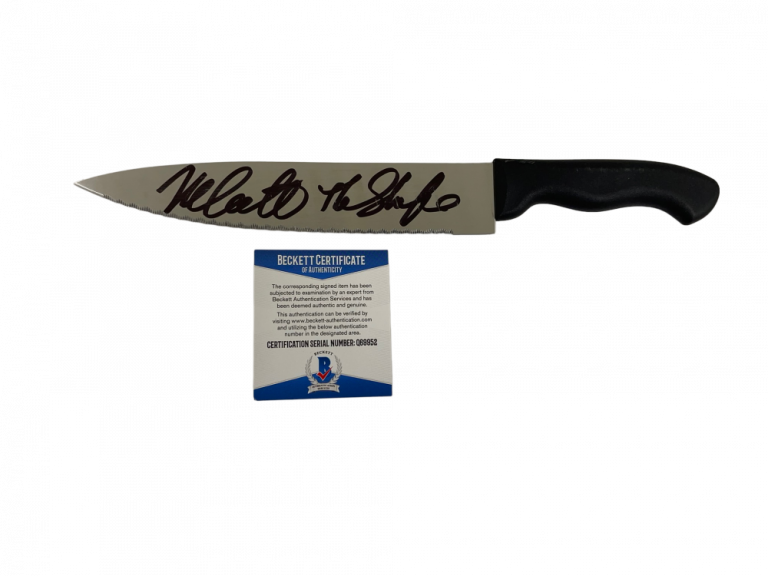 NICK CASTLE SIGNED KNIFE THE SHAPE HALLOWEEN “REAL KNIFE” AUTOGRAPH BECKETT 1 COLLECTIBLE MEMORABILIA
