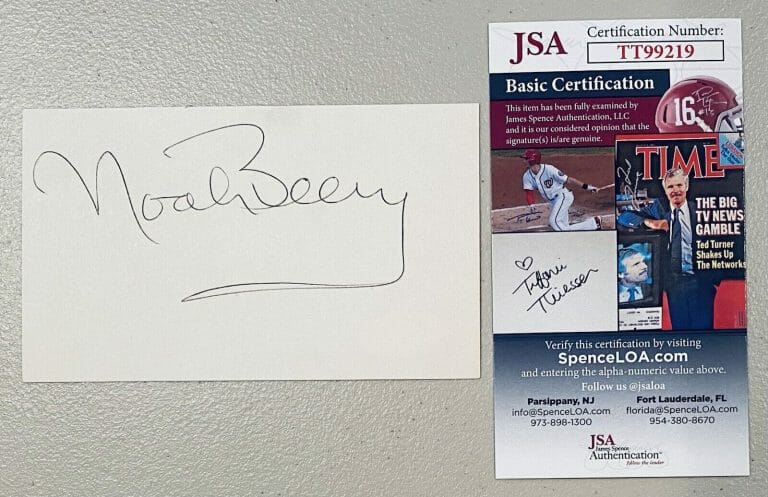 NOAH BEERY JR SIGNED AUTOGRAPHED 3×5 CARD JSA CERTIFIED THE ROCKFORD FILES
 COLLECTIBLE MEMORABILIA
