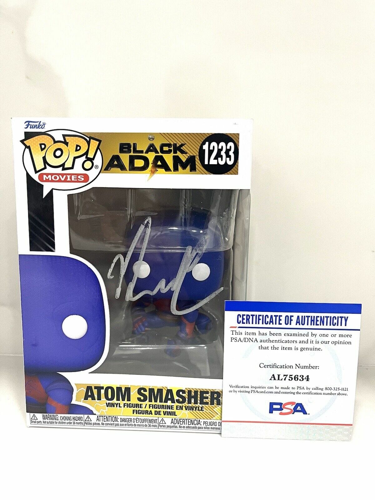Noah Centineo Hand Signed Black Atom Smasher Funko Pop PSA DNA CERT #1