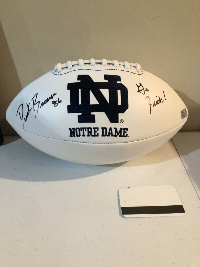 NOTRE DAME FIGHTING IRISH- DEREK BROWN SIGNED AUTOGRAPH LOGO FOOTBALL TRISTAR COLLECTIBLE MEMORABILIA