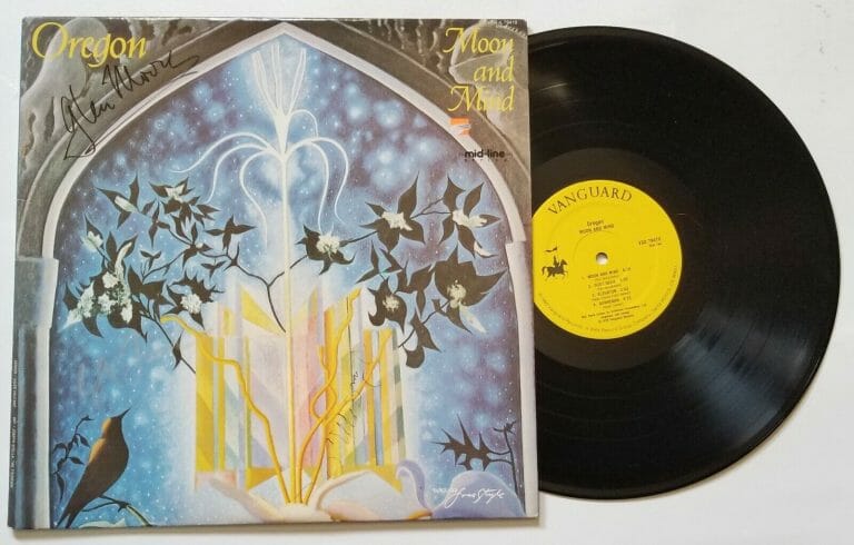 OREGON BAND REAL HAND SIGNED MOON AND MIND VINYL RECORD COA BY RALPH TOWNER +
 COLLECTIBLE MEMORABILIA