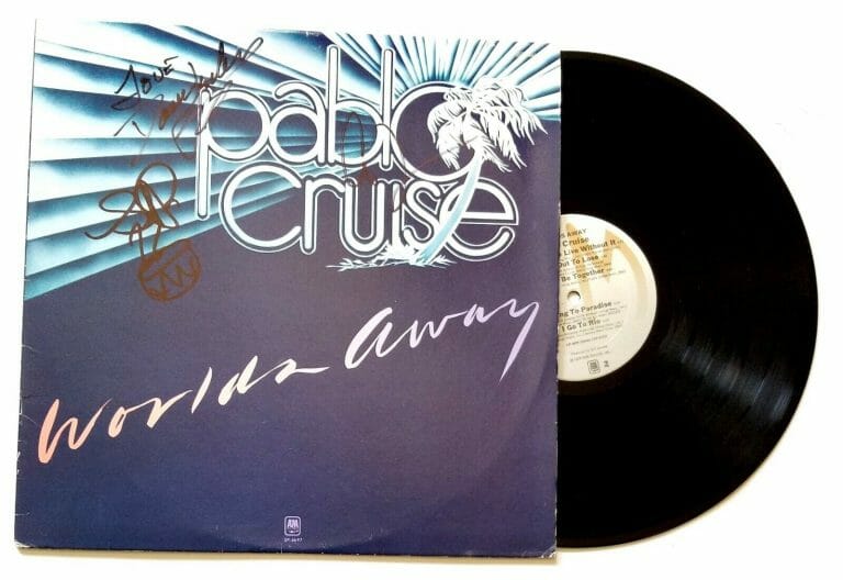 PABLO CRUISE REAL HAND SIGNED WORLDS AWAY VINYL RECORD COA AUTOGRAPHED BY 3
 COLLECTIBLE MEMORABILIA