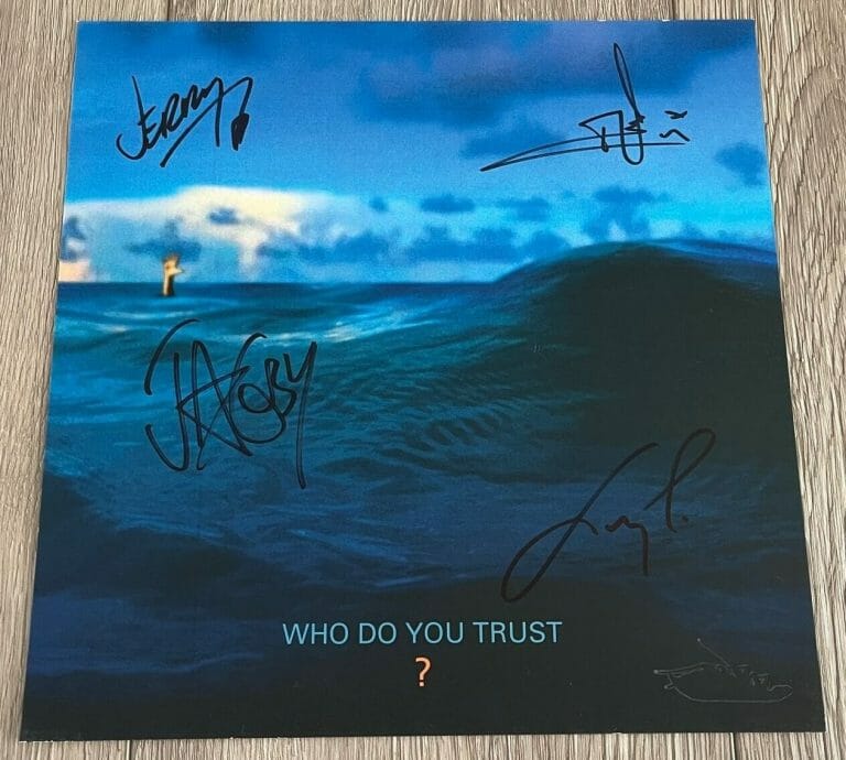 PAPA ROACH SIGNED WHO DO YOU TRUST 12×12 ALBUM FLAT JACOBY SHADDIX +3 W/COA
 COLLECTIBLE MEMORABILIA