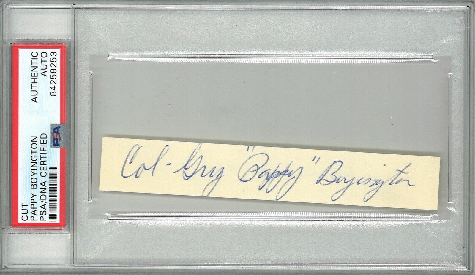 PAPPY BOYINGTON SIGNED CUT SIGNATURE PSA 84258253 (D) WWII ACE FULL ...