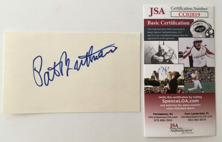 PAT BUTTRAM SIGNED AUTOGRAPHED 3×5 CARD JSA CERTIFIED
 COLLECTIBLE MEMORABILIA