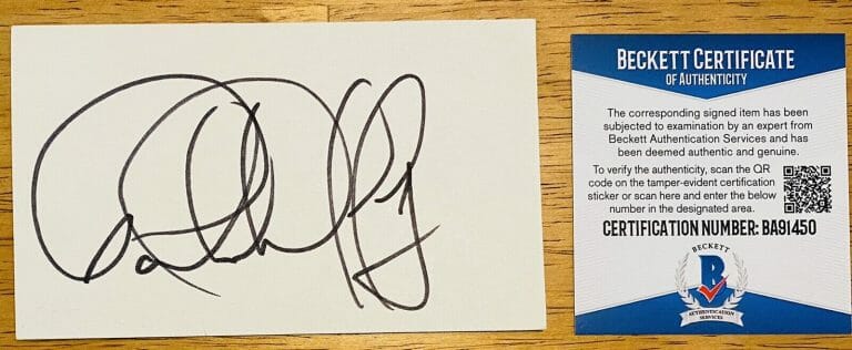 PATRICK DUFFY SIGNED AUTOGRAPHED 3×5 CARD BAS BECKETT CERT DALLAS STEP BY STEP
 COLLECTIBLE MEMORABILIA