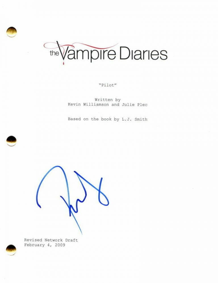 PAUL WESLEY SIGNED AUTOGRAPH THE VAMPIRE DIARIES FULL PILOT SCRIPT – SEXY STEFAN COLLECTIBLE MEMORABILIA