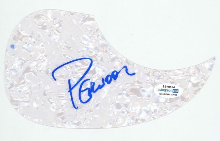 PETER NOONE HERMANS HERMITS SIGNED AUTOGRAPH ACOUSTIC GUITAR PICKGUARD ACOA COLLECTIBLE MEMORABILIA