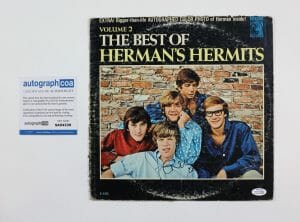 PETER NOONE HERMANS HERMITS SIGNED AUTOGRAPH VINYL ALBUM RECORD ACOA COA COLLECTIBLE MEMORABILIA