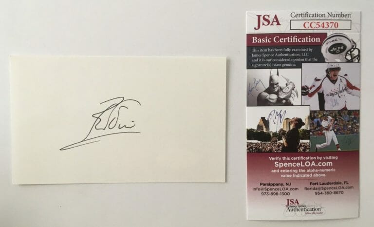 PETER USTINOV SIGNED AUTOGRAPHED 3×5 CARD JSA CERTIFIED
 COLLECTIBLE MEMORABILIA