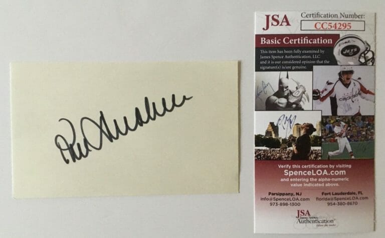 PHIL DONAHUE SIGNED AUTOGRAPHED 3×5 CARD JSA CERTIFIED
 COLLECTIBLE MEMORABILIA