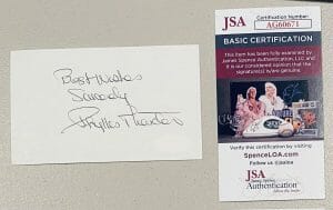 PHYLLIS THAXTER SIGNED AUTOGRAPHED 3×5 CARD JSA CERTIFIED SUPERMAN MARTHA KENT
 COLLECTIBLE MEMORABILIA