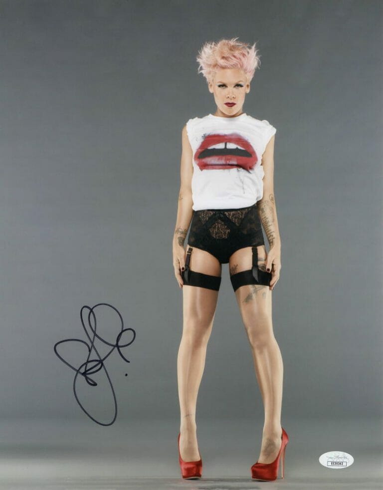 PINK ALECIA MOORE SIGNED AUTOGRAPH 11X14 PHOTO – SEXY SINGER P!NK RARE! JSA COA COLLECTIBLE MEMORABILIA