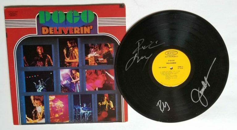 POCO BAND REAL HAND SIGNED DELIVERIN’ VINYL RECORD COA AUTOGRAPHED BY 3 MEMBERS
 COLLECTIBLE MEMORABILIA