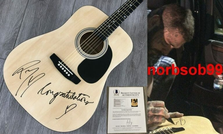 POST MALONE SIGNED “CONGRATULATIONS” ACOUSTIC GUITAR W/EXACT PROOF & BECKETT LOA
 COLLECTIBLE MEMORABILIA