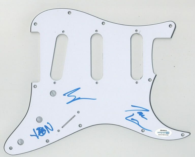 PRIMITIVE MAN SIGNED AUTOGRAPH STRAT ELECTRIC GUITAR PICKGUARD ACOA COLLECTIBLE MEMORABILIA
