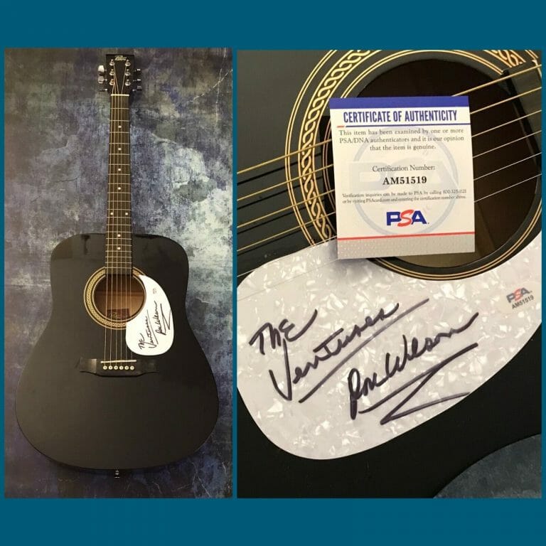 PSA THE VENTURES BAND GUITARIST * DON WILSON * SIGNED 41″ ACOUSTIC GUITAR COA
 COLLECTIBLE MEMORABILIA