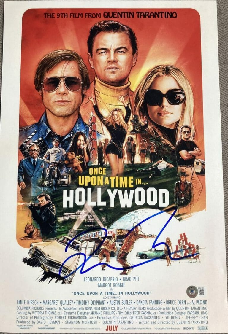 QUENTIN TARANTINO SIGNED AUTOGRAPH ONCE UPON HOLLYWOOD POSTER 12×18 PHOTO BAS COLLECTIBLE MEMORABILIA