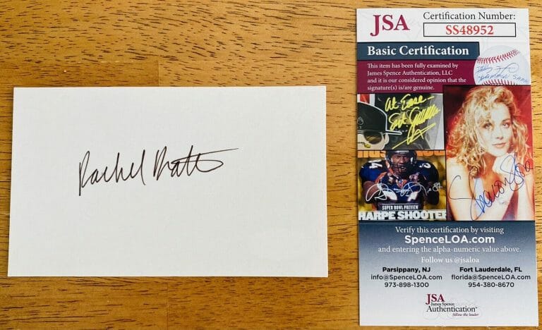 RACHEL DRATCH SIGNED AUTOGRAPHED 3×5 CARD JSA CERTIFIED SATURDAY NIGHT LIVE
 COLLECTIBLE MEMORABILIA
