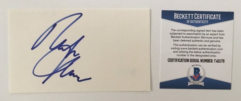 RAFER JOHNSON SIGNED AUTOGRAPHED 3×5 CARD BAS BECKETT CERTIFIED OLYMPIC GOLD
 COLLECTIBLE MEMORABILIA