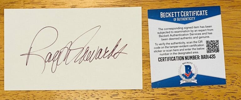 RALPH EDWARDS SIGNED AUTOGRAPHED 3×5 CARD BAS BECKETT CERT GAME SHOW HOST
 COLLECTIBLE MEMORABILIA