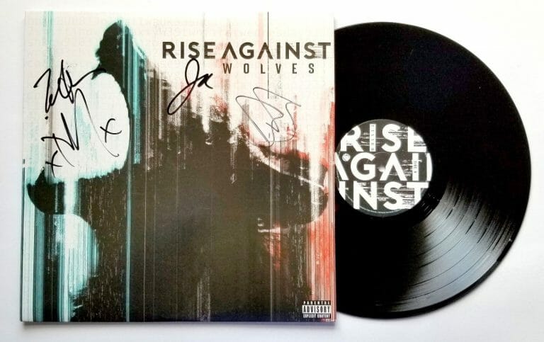 RISE AGAINST BAND REAL HAND SIGNED WOLVES VINYL LP COA ALL 4 AUTOGRAPHED
 COLLECTIBLE MEMORABILIA