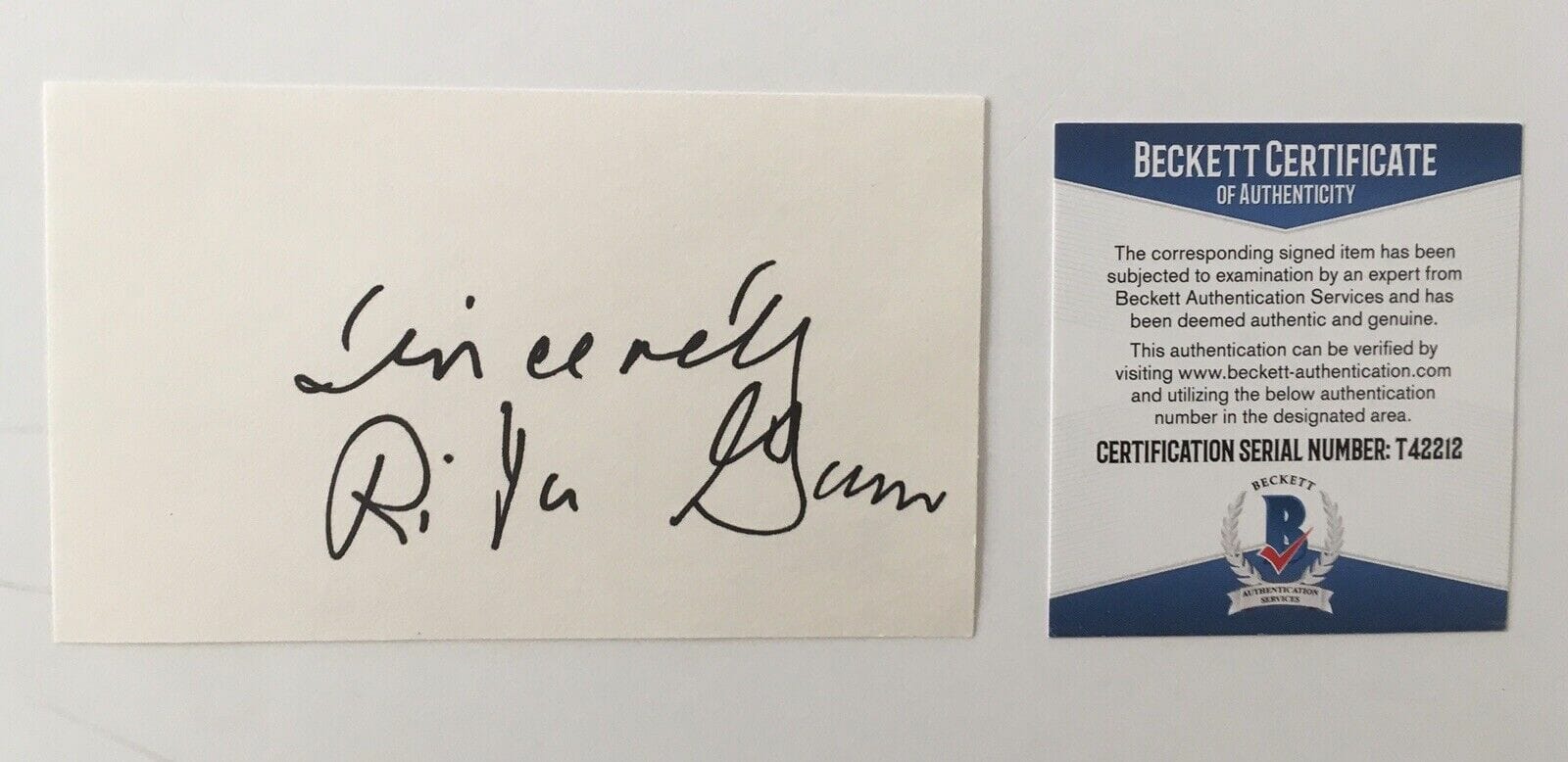 Rita Gam Signed Autographed 3x5 Card BAS Beckett Certified
Opens in a new window or tab