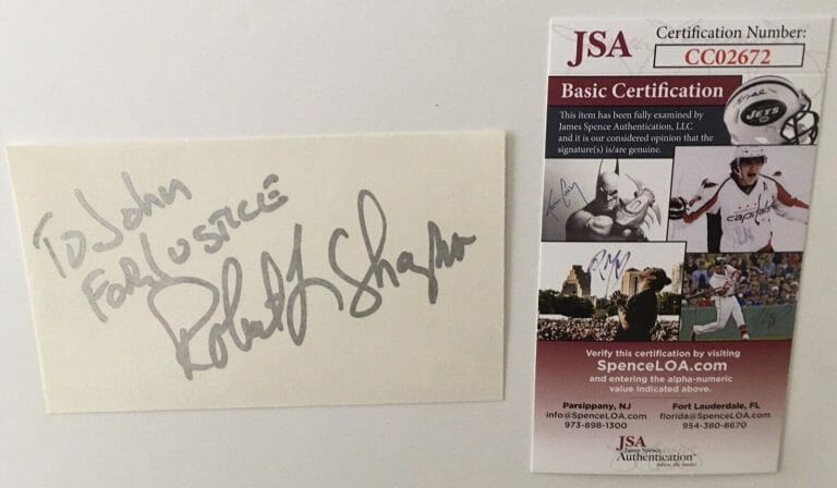 ROBERT SHAPIRO SIGNED AUTOGRAPHED 3×5 CARD JSA CERTIFIED OJ SIMPSON TRIAL
 COLLECTIBLE MEMORABILIA