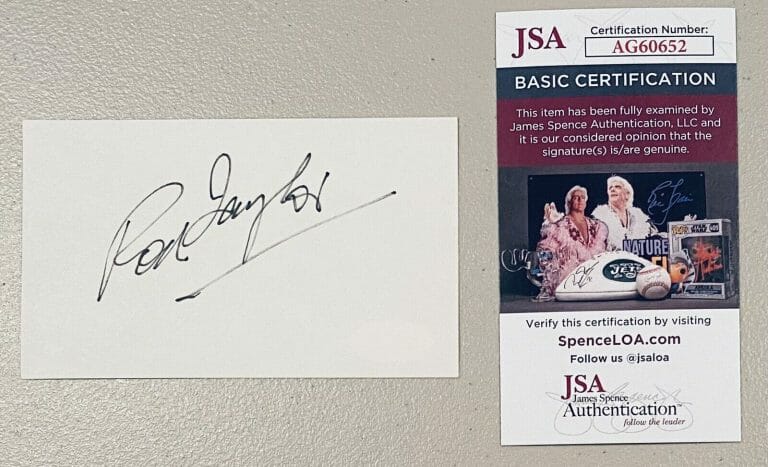 ROD TAYLOR SIGNED AUTOGRAPHED 3×5 CARD JSA CERTIFIED THE BIRDS 101 DALMATIONS
 COLLECTIBLE MEMORABILIA