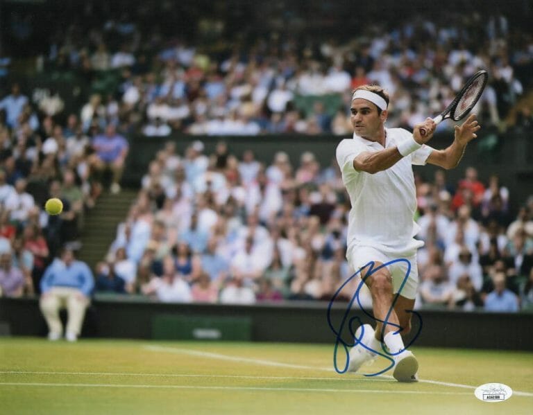 ROGER FEDERER SIGNED AUTOGRAPH 11X14 PHOTO – WIMBLEDON & US OPEN CHAMPION JSA COLLECTIBLE MEMORABILIA
