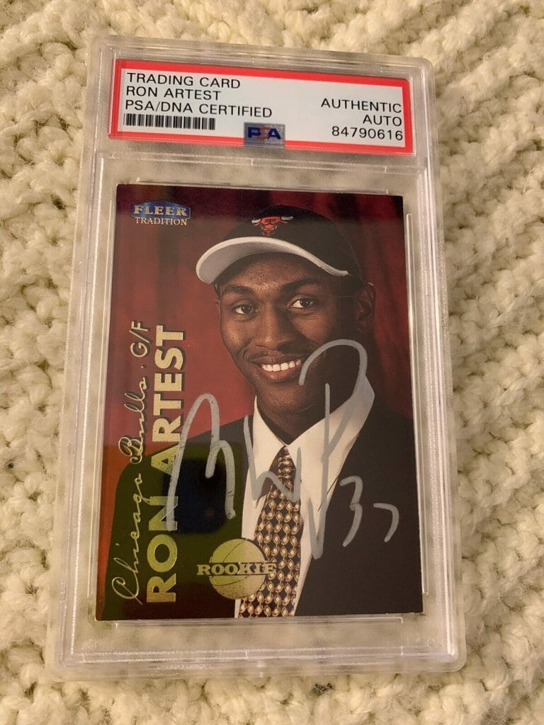 RON ARTEST SIGNED 1999-00 FLEER TRADITION CARD #201 PSA /DNA COA RC ROOKIE
 COLLECTIBLE MEMORABILIA