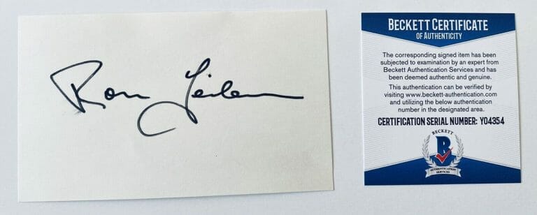RON LEIBMAN SIGNED AUTOGRAPHED 3×5 CARD BAS BECKETT CERTIFIED FRIENDS ARCHER
 COLLECTIBLE MEMORABILIA