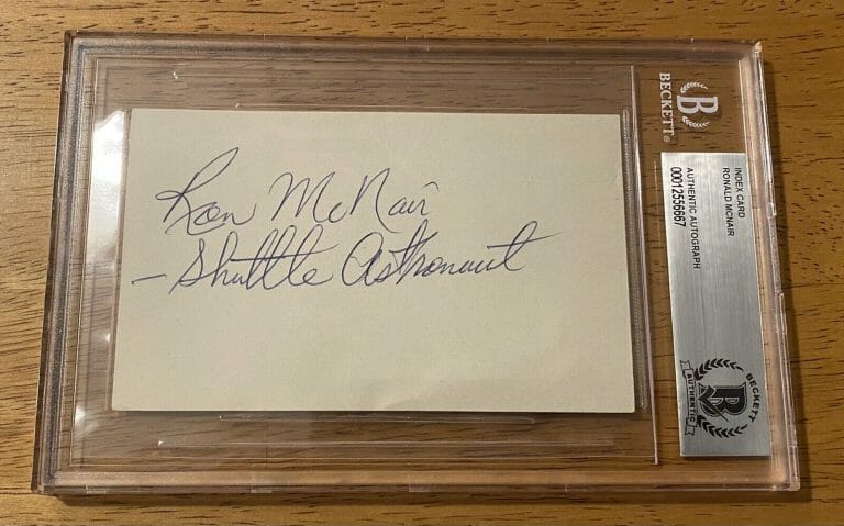 RONALD MCNAIR SIGNED AUTOGRAPHED 3×5 CARD BAS BECKETT CHALLENGER ASTRONAUT RON
 COLLECTIBLE MEMORABILIA